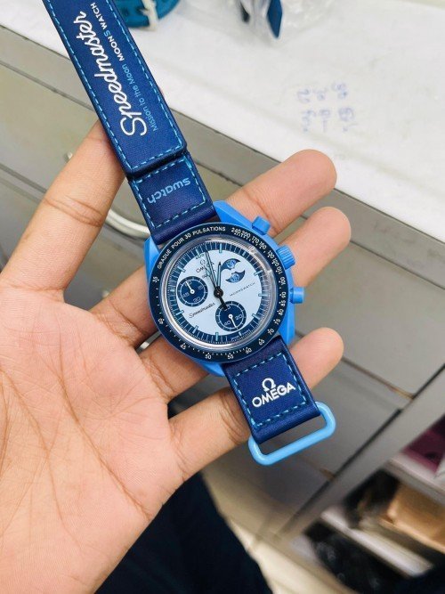OMEGA X SWATCH MISSION TO MOON BLUE WATCH PRIMIUM QUALITY - Image 3