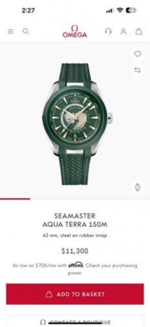 OMEGA SEAMASTER AQUA TERRA GREEN