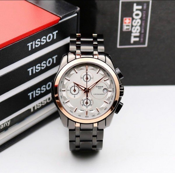 TISSOT 1853 PRIMIUM QUALITY BLACK-WHITE METAL WATCH'