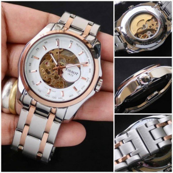 TISSOT 1853 AUTOMATIC PRIMIUM QUALITY DUAL TON WHITE METAL WATCH' - Image 2