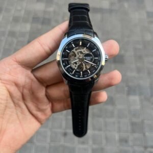 TISSOT 1853 AUTOMATIC PRIMIUM QUILTY BLACK-SILVER LEATHER WATCH