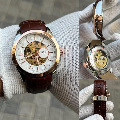 TISSOT 1853 AUTOMATIC PRIMIUM QUILTY LEATHER WATCH - Image 3