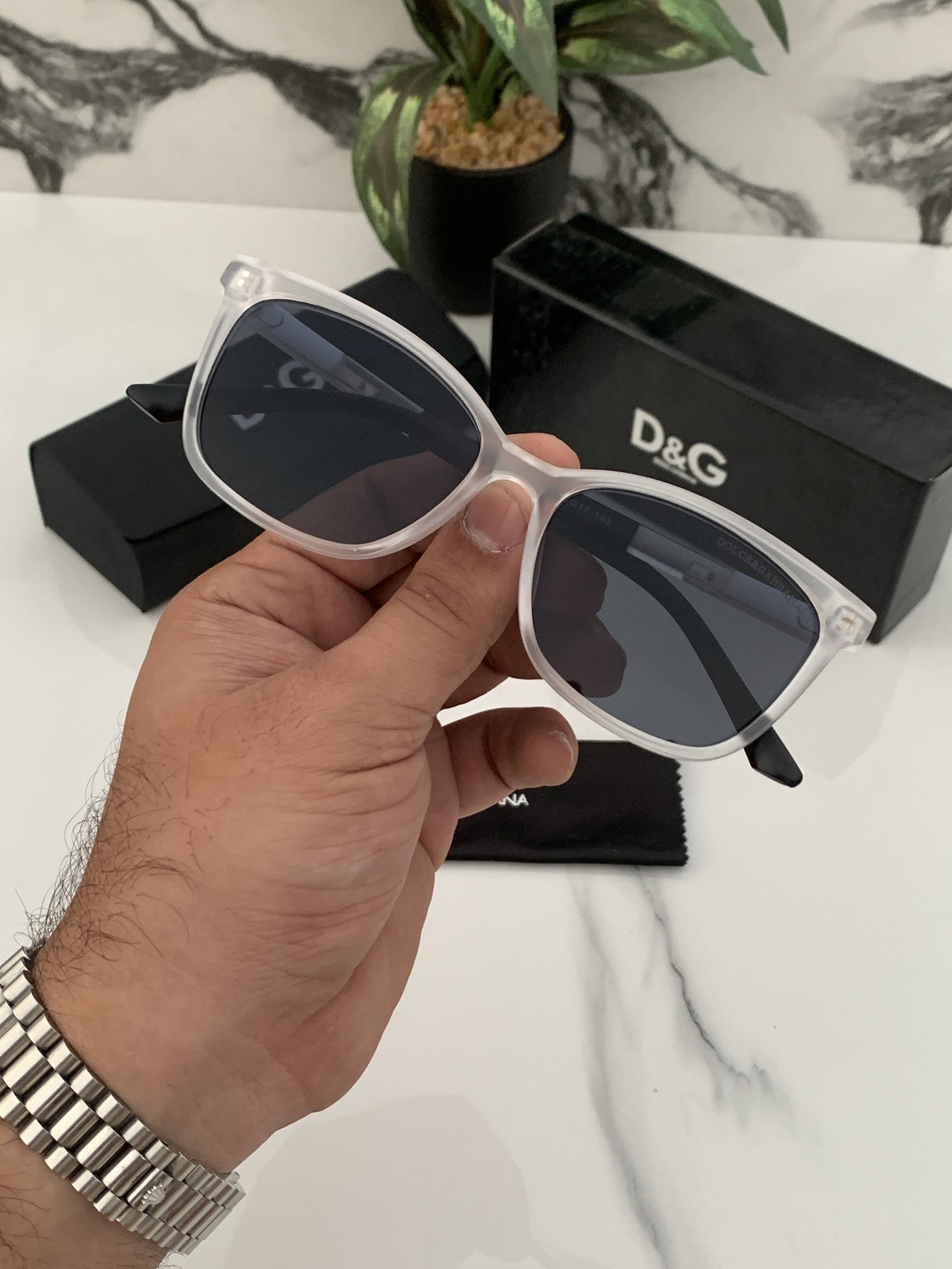 Branded D&G White Black Sunglasses