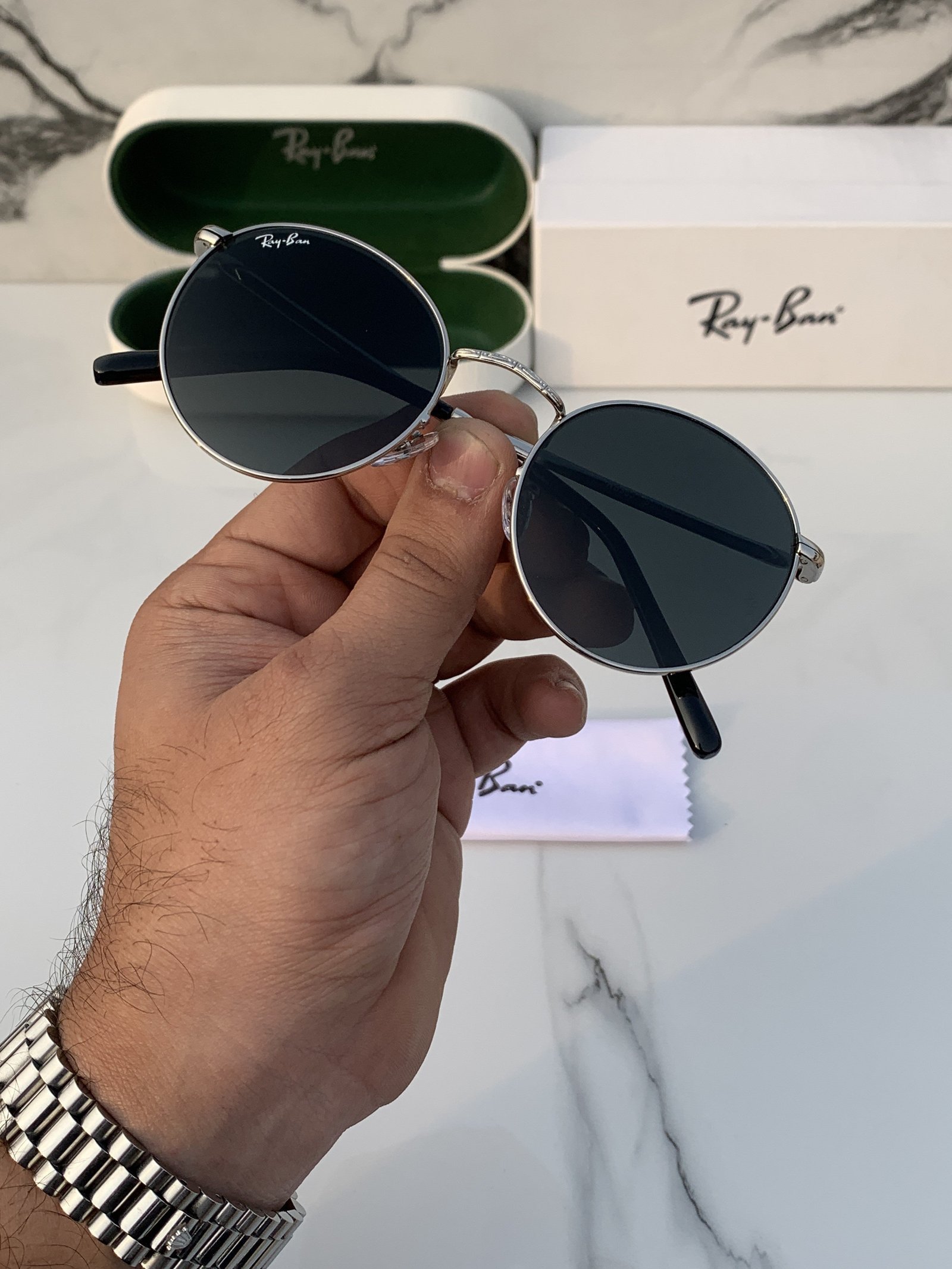 Branded Sunglasses RB 3637 silver black - Image 3