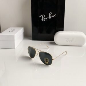 Branded Rb Gold Black Aviator Sunglasses