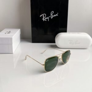 Branded Rb Gold Green Aviator Sunglasses