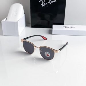 Branded Rb Gold Black Sunglasses Bt