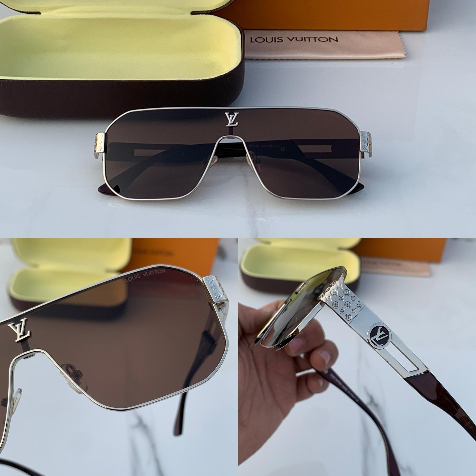 Branded LV 129 silver brown Sunglasses - Image 5