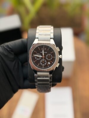 ARMANI SILVER CERAMIC WATCH