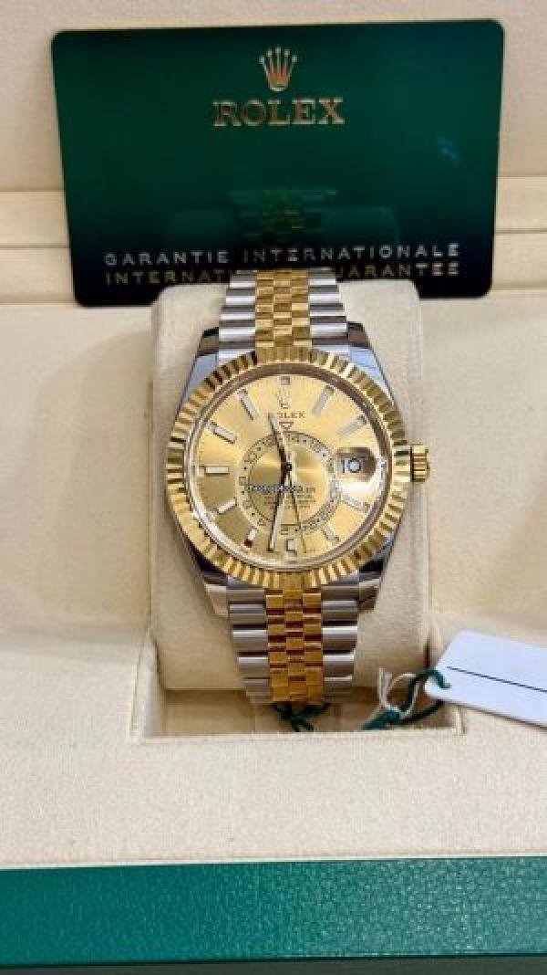 ROLEX SKY-DWELLER 42MM OYSTERSTEEL (YELLOW/GOLD) WATCH - Image 2