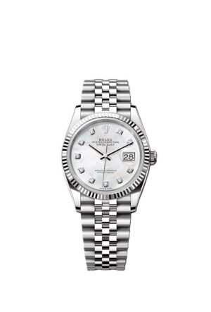 Rolex Date just 41 bright white , diamond-set