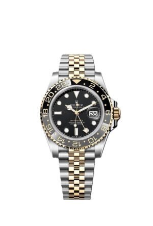 Rolex GMT-Master II yellow gold with a black dial and a Jubilee bracelet